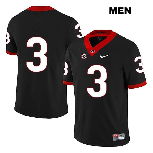 Georgia Bulldogs Men's Tyson Campbell #3 NCAA No Name Legend Authentic Black Nike Stitched College Football Jersey LFH2356OI